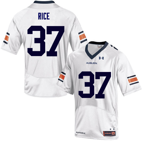 Men Auburn Tigers #37 Logan Rice College Football Jerseys Sale-White